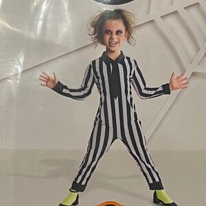 🎪 Striped Jumpsuit Costume –> Circus Chic / Mime / Prisoner Vibes